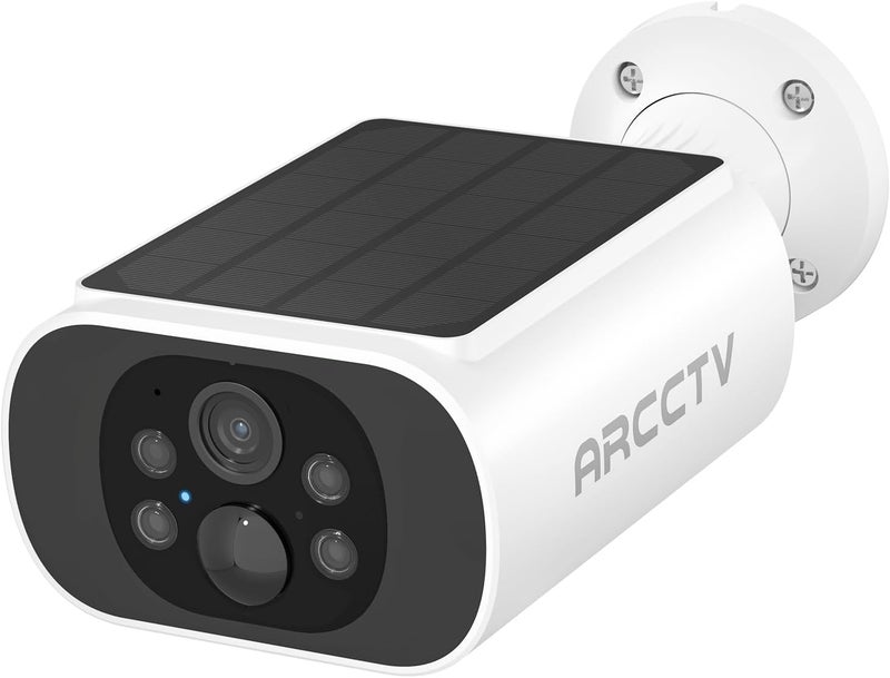 ARCCTV Solar Security Camera Outdoor Wireless, 4MP Battery Powered Home Surveillance Camera with Embedded Solar Panel, PIR Motion Sensor, 2.4G/5G Dual Band WiFi - Image 1